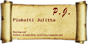 Piskolti Julitta névjegykártya